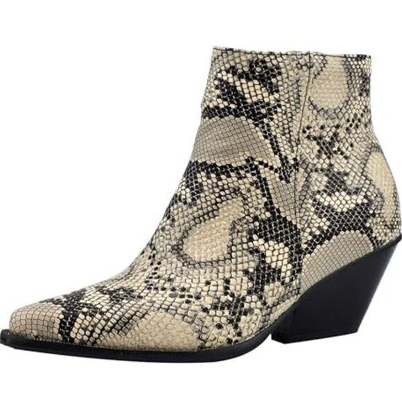 SOUL NATURALIZER COWBOY ANKLE POINTED TOE SIDE ZIPPER CHUNKY BLOCK HEEL BOOT - Picture 15 of 15